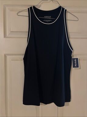 Adrienne Vittadini Black Tank Top with White Trim